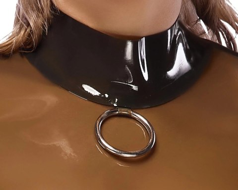 LateX Koszulka damska lateksowa długi rękaw czarna S z zamkiem