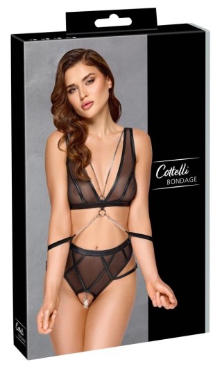 Cottelli Collection Bondage Komplet Czarny 3-częściowy S