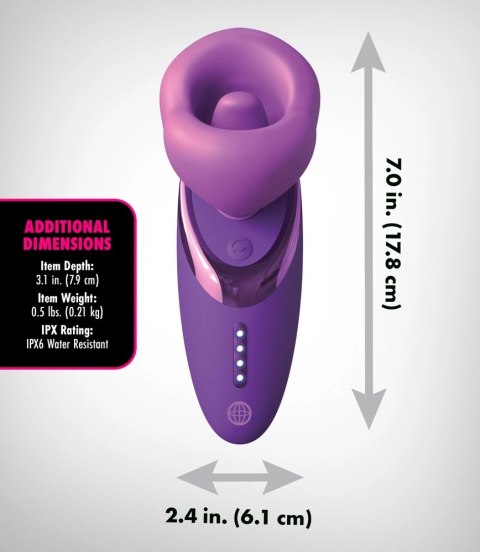 Fantasy For Her Pleasure Sucker Purple - Model z przyssawką i językiem, silikon
