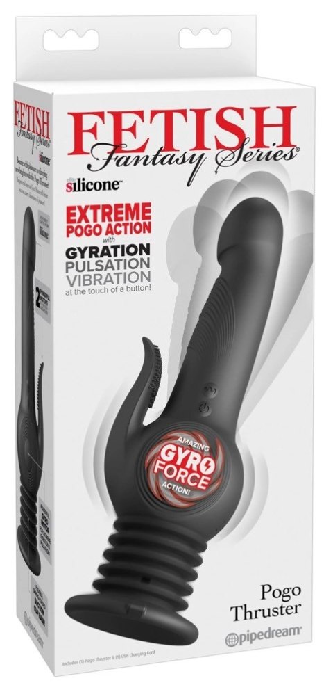 Fetish Fantasy FFS Pogo Thruster Black - Maszyna intymna z silnikami i podstawą ssącą