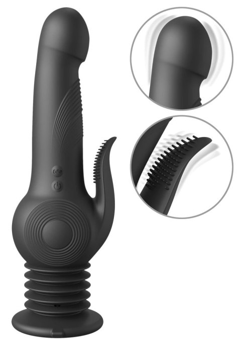 Fetish Fantasy FFS Pogo Thruster Black - Maszyna intymna z silnikami i podstawą ssącą