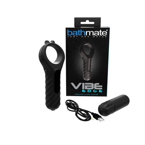 Bathmate Vibe Edge silikonowy pierścień z systemem wibracji, czarny