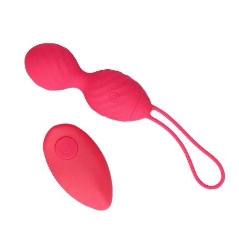 Loveline Zestaw Wibrujących Jajeczek z Pilotem Strawberry Red