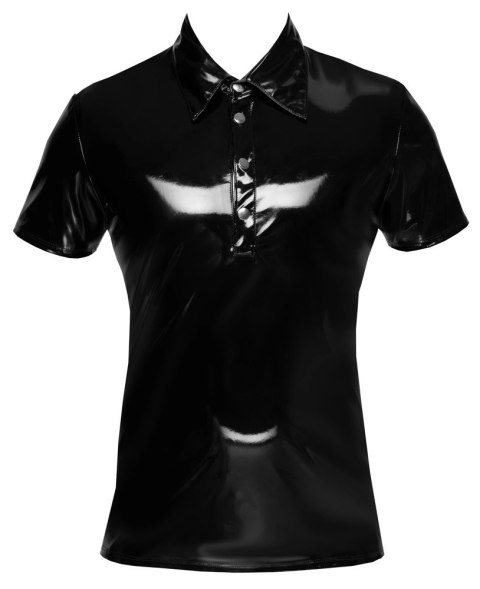 Black Level Polo Męskie Czarne z Połyskiem Rozmiar M Dopasowane