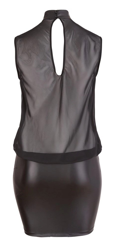 Cottelli Collection Curves sukienka mini z siateczką czarna XL