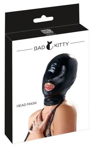 Bad Kitty Maska Czarna z Otworem na Usta Wetlook Elastyczna