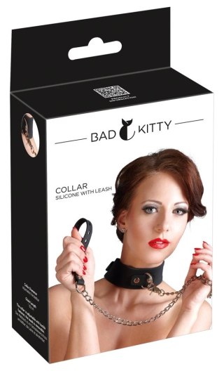 Bad Kitty Obroża silikonowa czarna z metalowym zapięciem 63 cm
