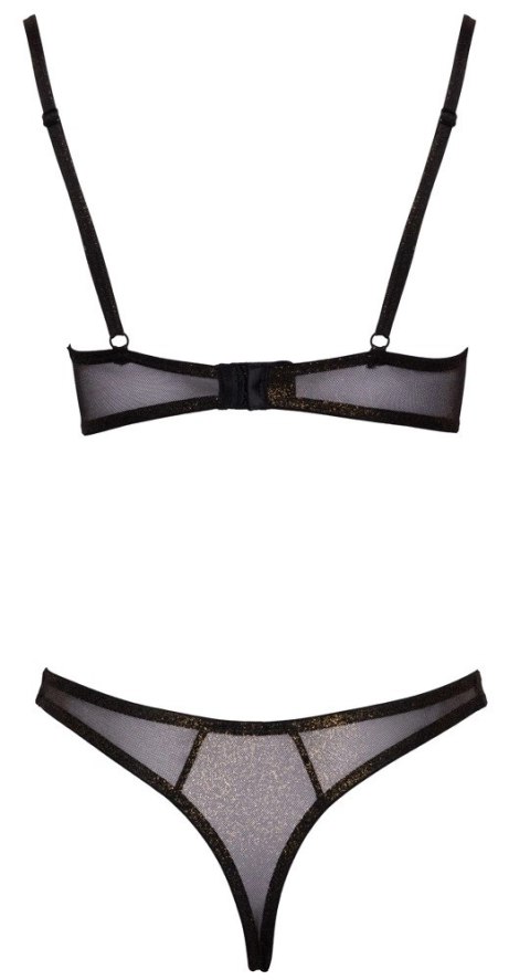 Cottelli Lingerie komplet siateczkowy z brokatem czarny 80B/M