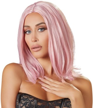 Cottelli Accessories Peruka Bob Rożowa Regulowana 30cm Syntetyczna