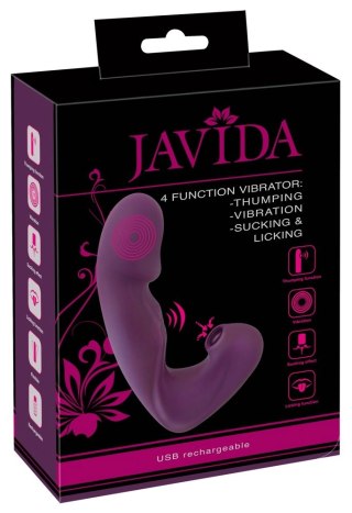 Javida 4-funkcyjny model intymny do podwojnej stymulacji, silikonowy