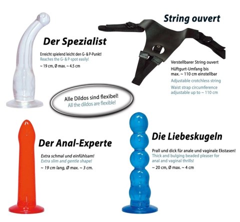 You2Toys Zestaw uprząż + 3 wymienne elementy, regulowany pasek