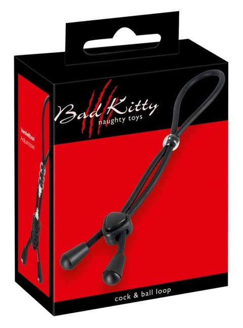 Bad Kitty Pierścień regulowany czarny - silikonowy system zaciskowy 38 cm