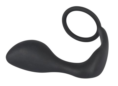Black Velvets pierścień intymny z aplikatorem prostaty, silikonowy