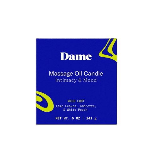 Dame Products Świeca Olejkowa Wild Lust Lime do Masażu, 120g