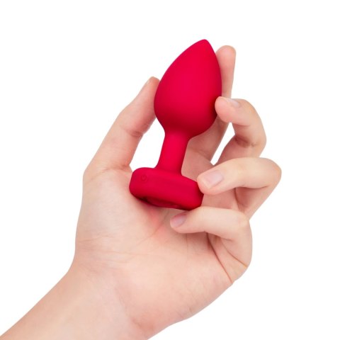 B-Vibe Heart Plug M/L Red - silikonowy model intymny z pilotem