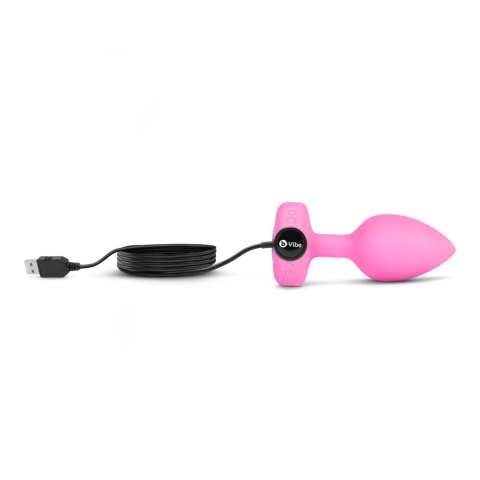 B-Vibe Heart Plug S/M Pink - silikonowy model z pilotem 15 trybow