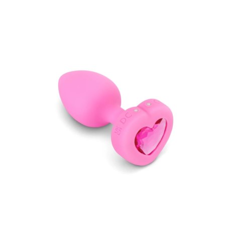 B-Vibe Heart Plug S/M Pink - silikonowy model z pilotem 15 trybow