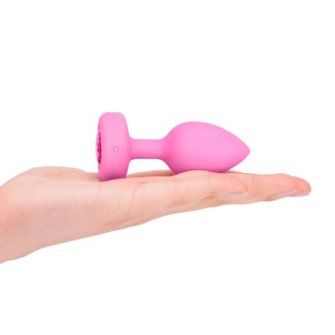 B-Vibe Heart Plug S/M Pink - silikonowy model z pilotem 15 trybow