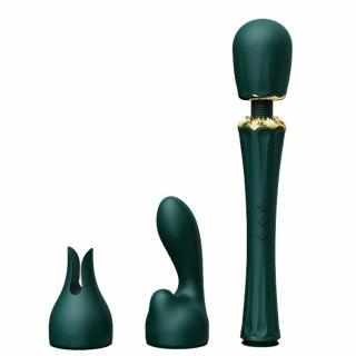 ZALO Kyro Turquoise Green - masażer relaksacyjny z 2 nakładkami, 29,1 cm