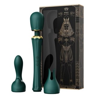 ZALO Kyro Turquoise Green - masażer relaksacyjny z 2 nakładkami, 29,1 cm