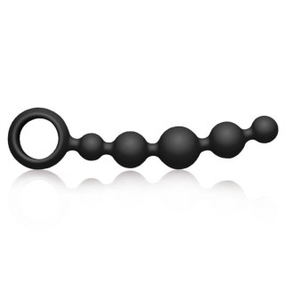 Joydivision Joyballs Anal Wave Short Black - krotki łańcuszek silikonowy 17,5 cm