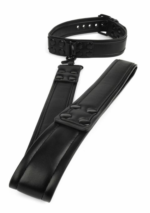 AVANZA VANTAGE 8 Signature Collar & Leash czarny PU skora regulowany