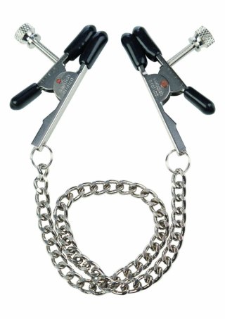 CalExotics Bull Nose Nipple Jewelry regulowane zaciski z łańcuszkiem