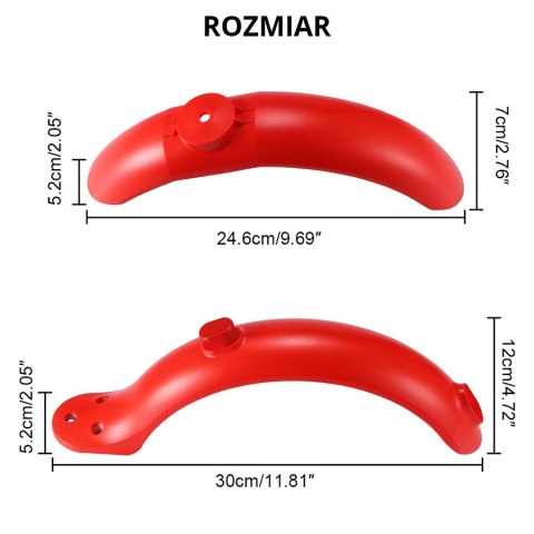 Zestaw błotników do hulajnogi Xiaomi M365 / PRO - czerwony