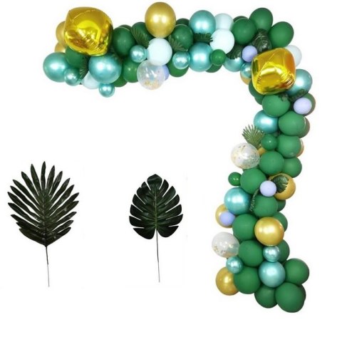 Duża girlanda balonowa 142 balony- zielona