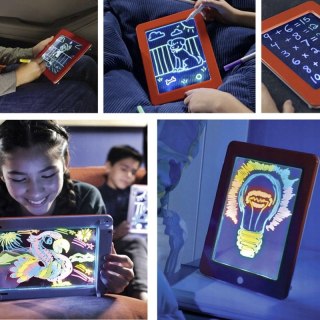 Magiczny tablet do rysowania 3D + pisaki - czerwony