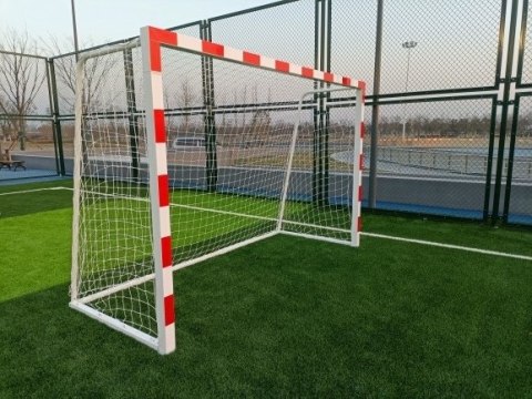 Bramka Piłkarska 300x200Cm Metalowa Profesjonalna Z Siatką - Biało Czerwona