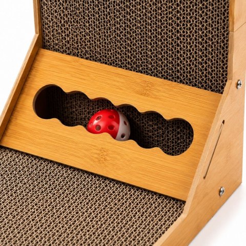 Drapak dla kota tekturowy z zabawką piłką XL 40x26x60cm KOT11