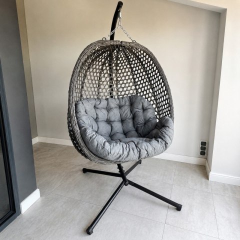 Fotel wiszący, huśtawka kokon z poduszkami DWUOSOBOWY- BOX KR46SZ